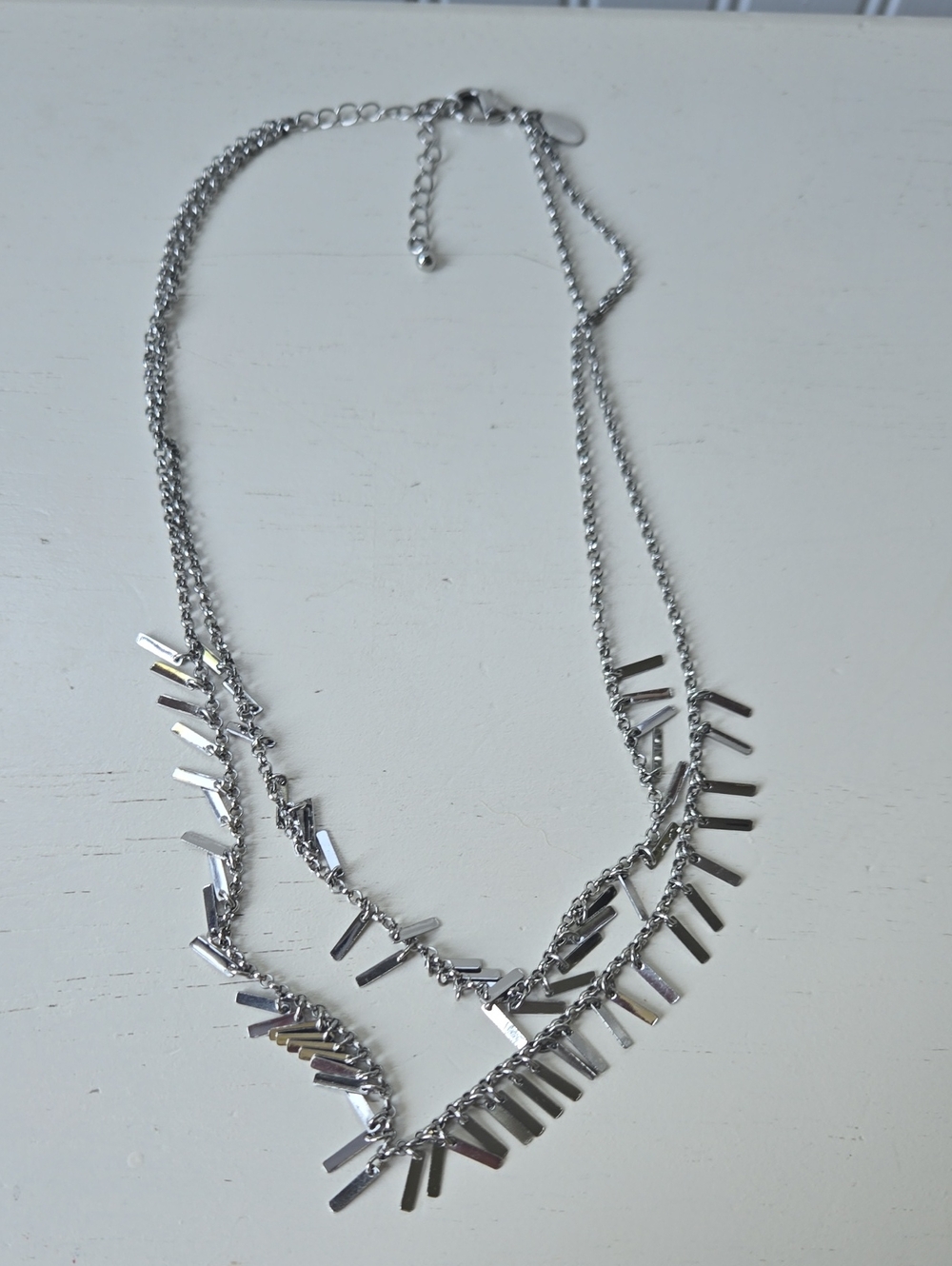 Express Silver Layered Bar Pendant Necklace - Women Jewelry